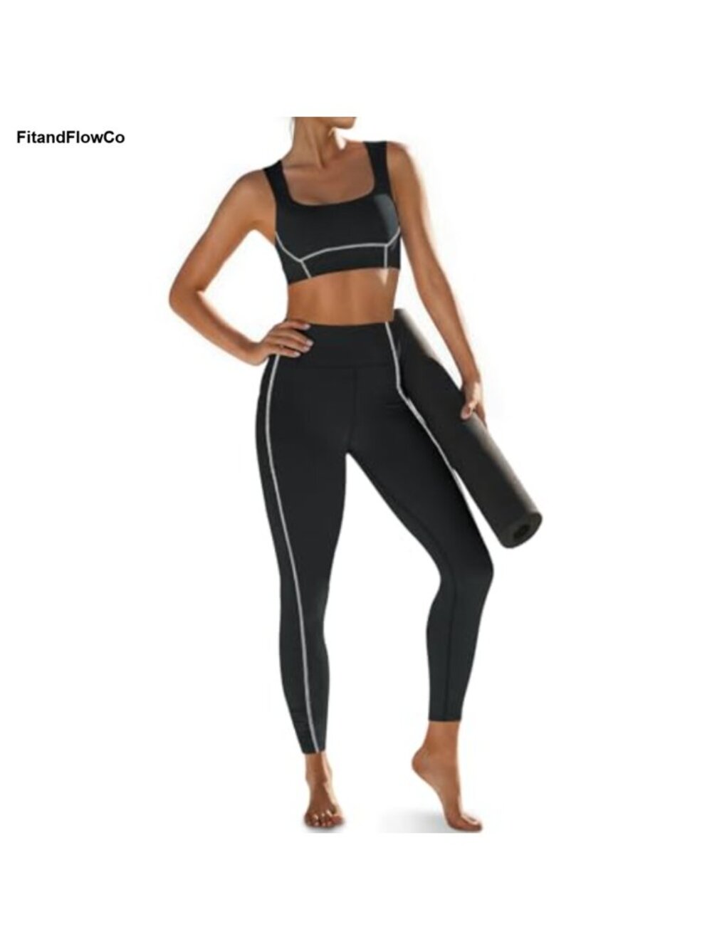 women 2 piece workout set polyamide elastane sports bra leggings yoga gym